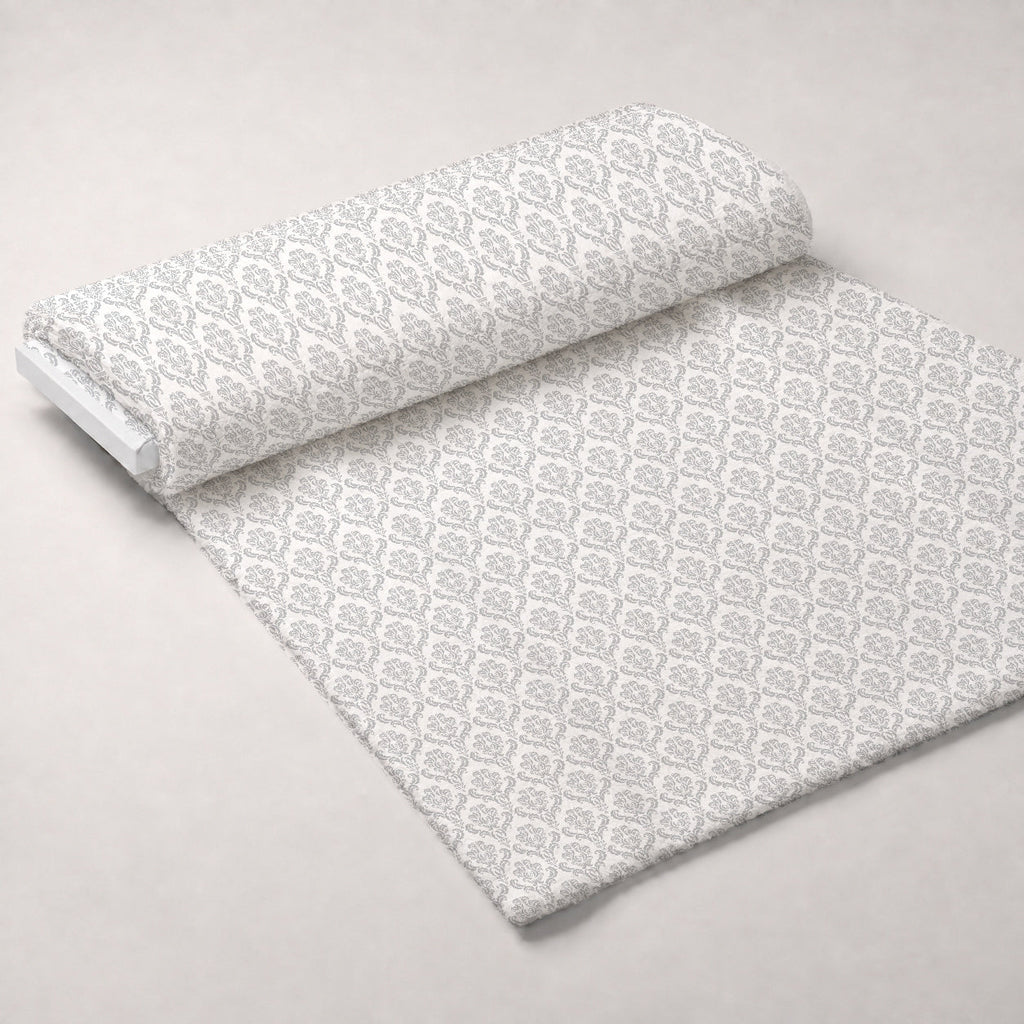 Simple Damask Gray Fleece Fabric — fleece fabric unrolled bolt preview (mv-fleece-v1:bolt)