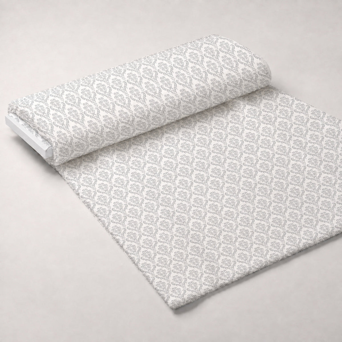 Simple Damask Gray Fleece Fabric — fleece fabric unrolled bolt preview (mv-fleece-v1:bolt)