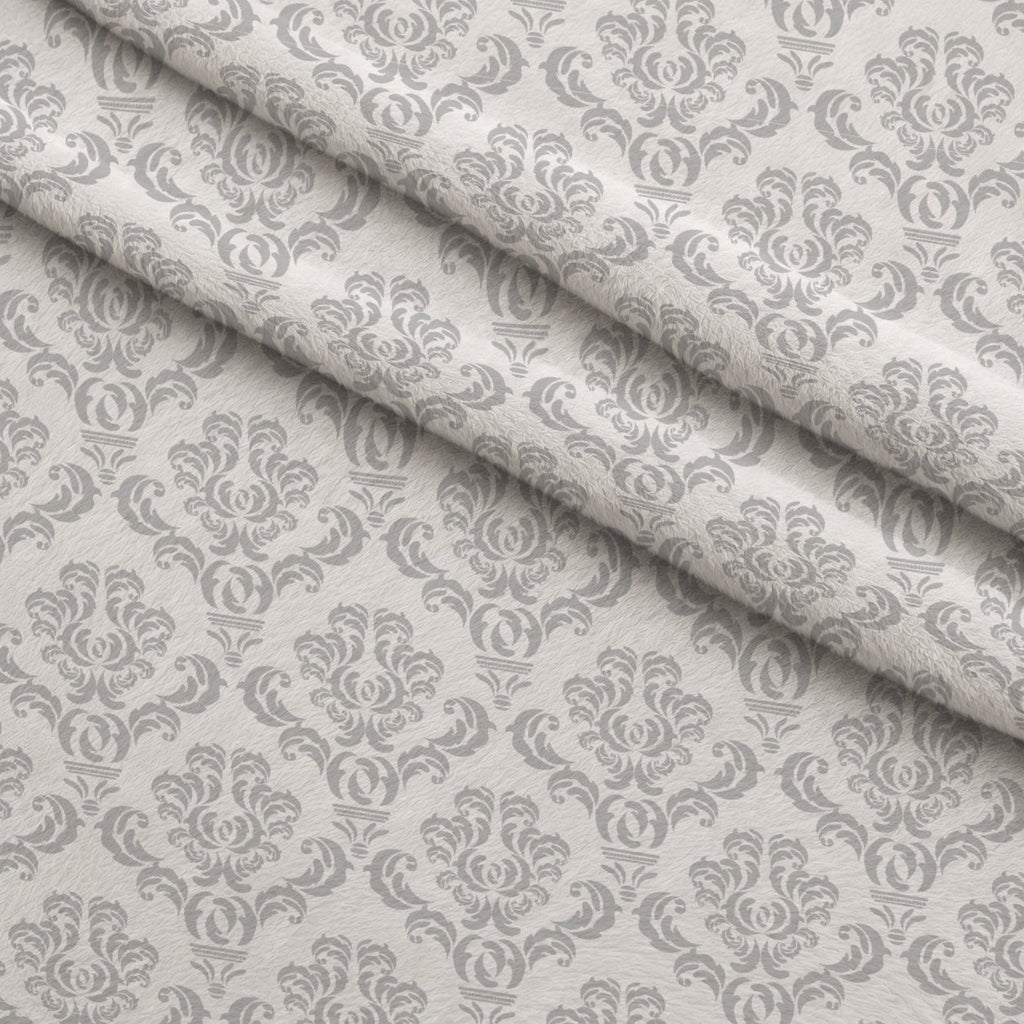 Simple Damask Gray Fleece Fabric — fleece fabric folded close-up preview (mv-fleece-v1:lying)