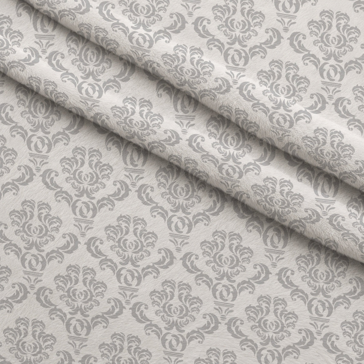 Simple Damask Gray Fleece Fabric — fleece fabric folded close-up preview (mv-fleece-v1:lying)