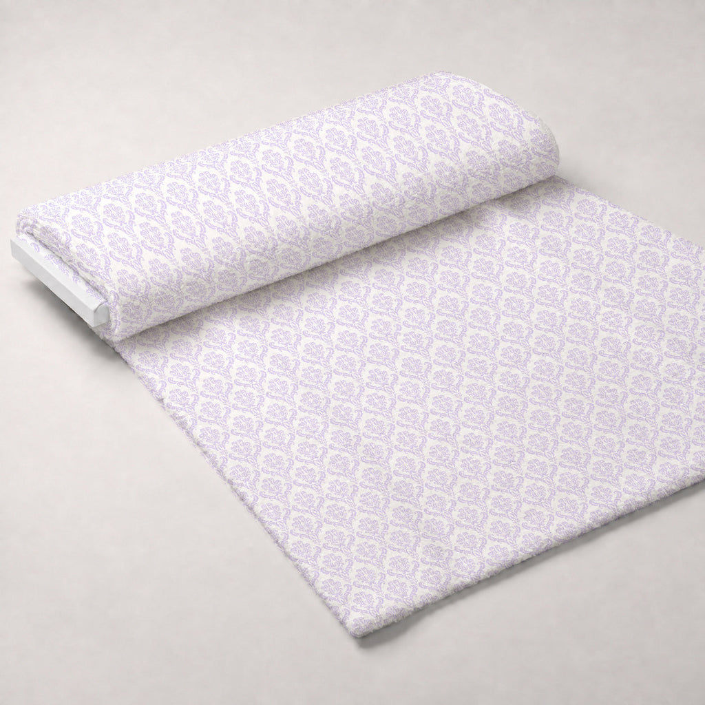 Simple Damask Purple Fleece Fabric — fleece fabric unrolled bolt preview (mv-fleece-v1:bolt)
