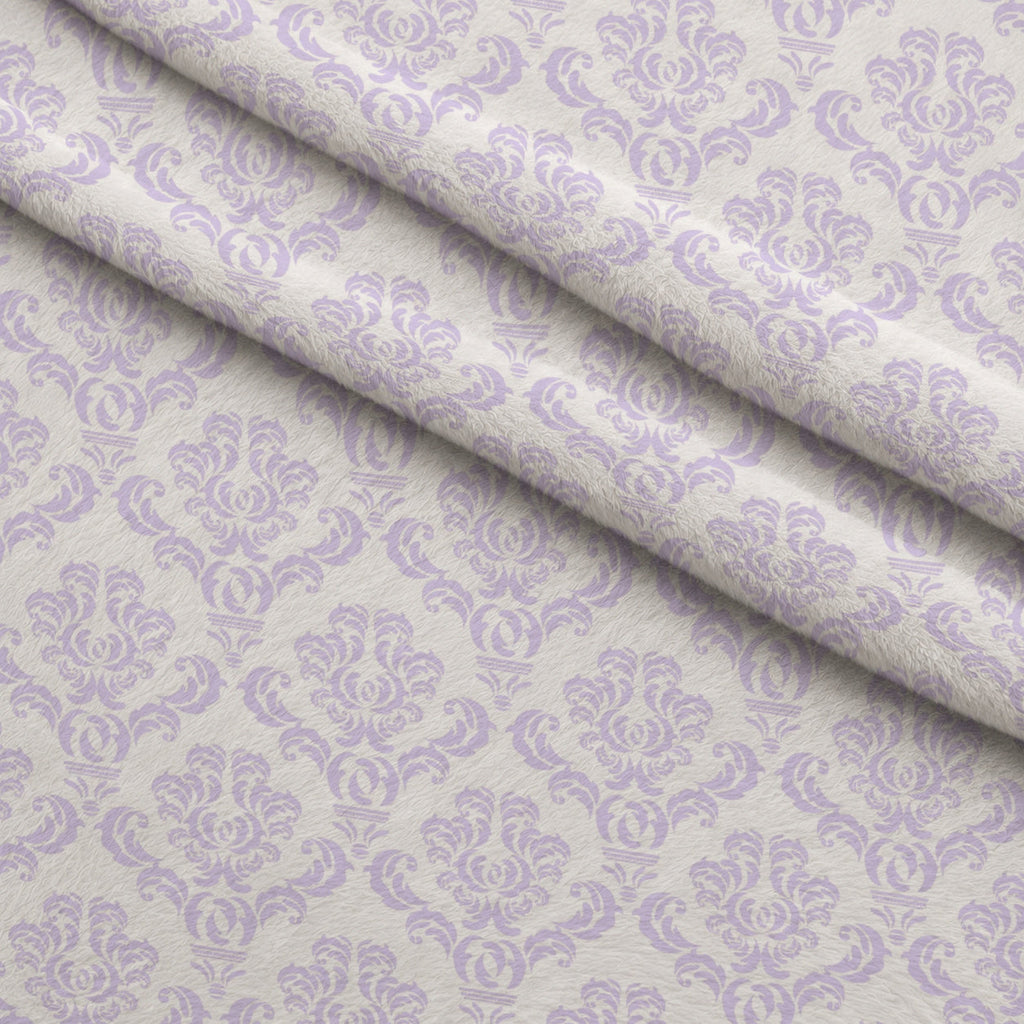 Simple Damask Purple Fleece Fabric — fleece fabric folded close-up preview (mv-fleece-v1:lying)