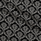 Simple Damask White on Black Fleece Fabric — fleece fabric folded close-up preview (mv-fleece-v1:lying)