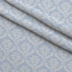 Simple Damask White on Blue Fleece Fabric — fleece fabric folded close-up preview (mv-fleece-v1:lying)
