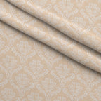 Simple Damask White on Orange Fleece Fabric — fleece fabric folded close-up preview (mv-fleece-v1:lying)