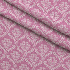 Simple Damask White on Pink Fleece Fabric — fleece fabric folded close-up preview (mv-fleece-v1:lying)