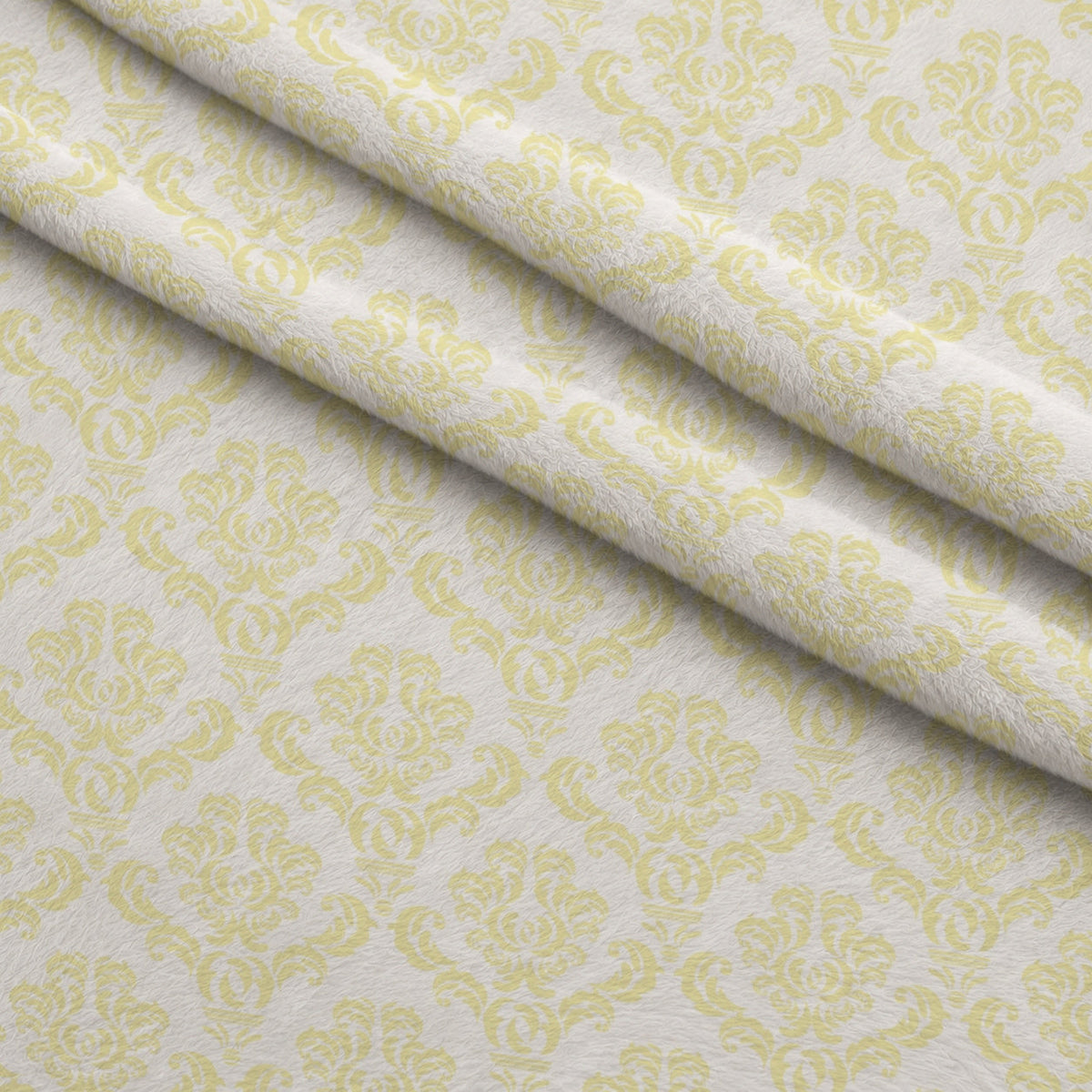 Simple Damask Yellow Fleece Fabric — fleece fabric folded close-up preview (mv-fleece-v1:lying)