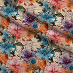 Sketchbook Garden Pattern 1 Fleece Fabric — fleece fabric folded close-up preview (mv-fleece-v1:lying)
