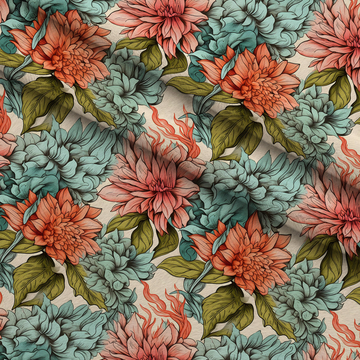Sketchbook Garden Pattern 12 Fleece Fabric — fleece fabric folded close-up preview (mv-fleece-v1:lying)