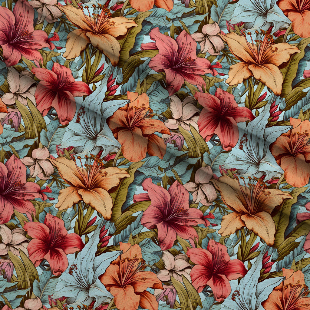 Sketchbook Garden Pattern 13 Fleece Fabric — fleece fabric folded close-up preview (mv-fleece-v1:lying)