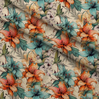 Sketchbook Garden Pattern 17 Fleece Fabric — fleece fabric folded close-up preview (mv-fleece-v1:lying)