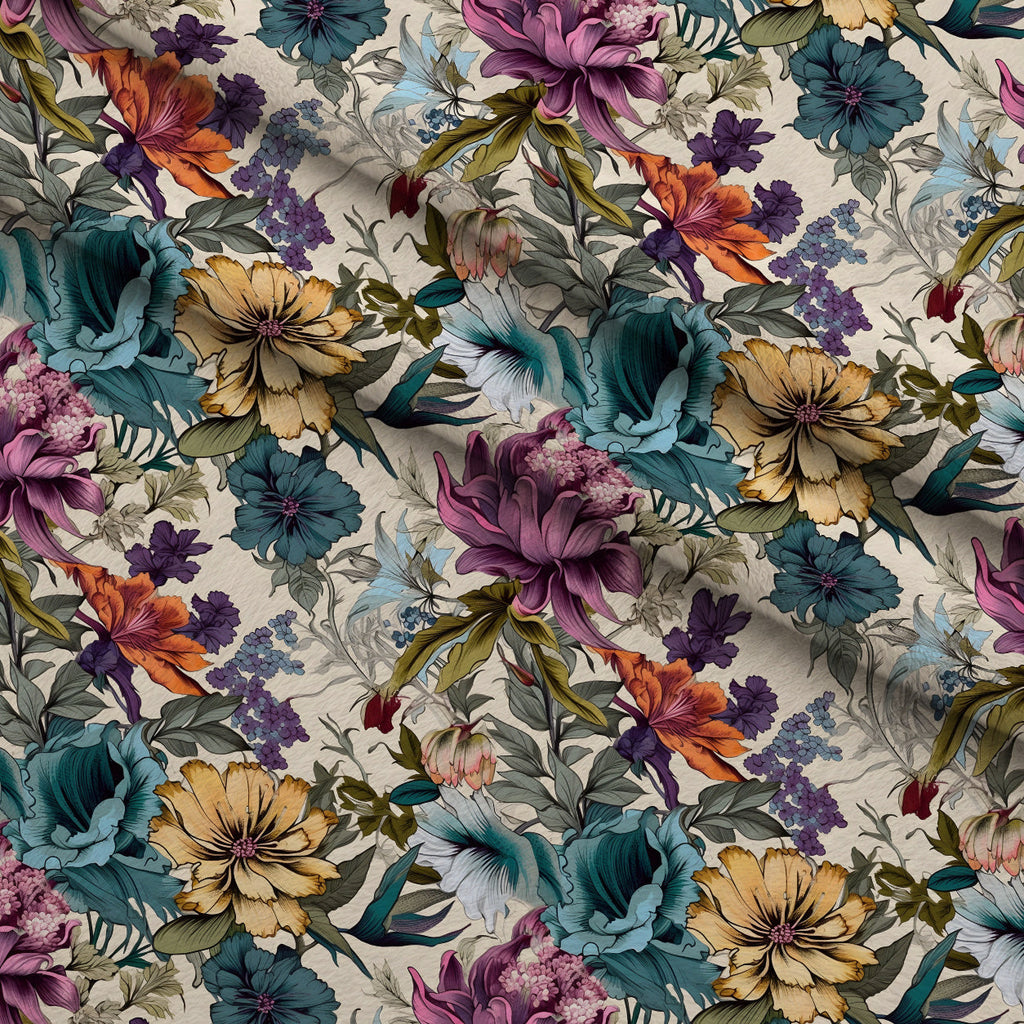 Sketchbook Garden Pattern 2 Fleece Fabric — fleece fabric folded close-up preview (mv-fleece-v1:lying)