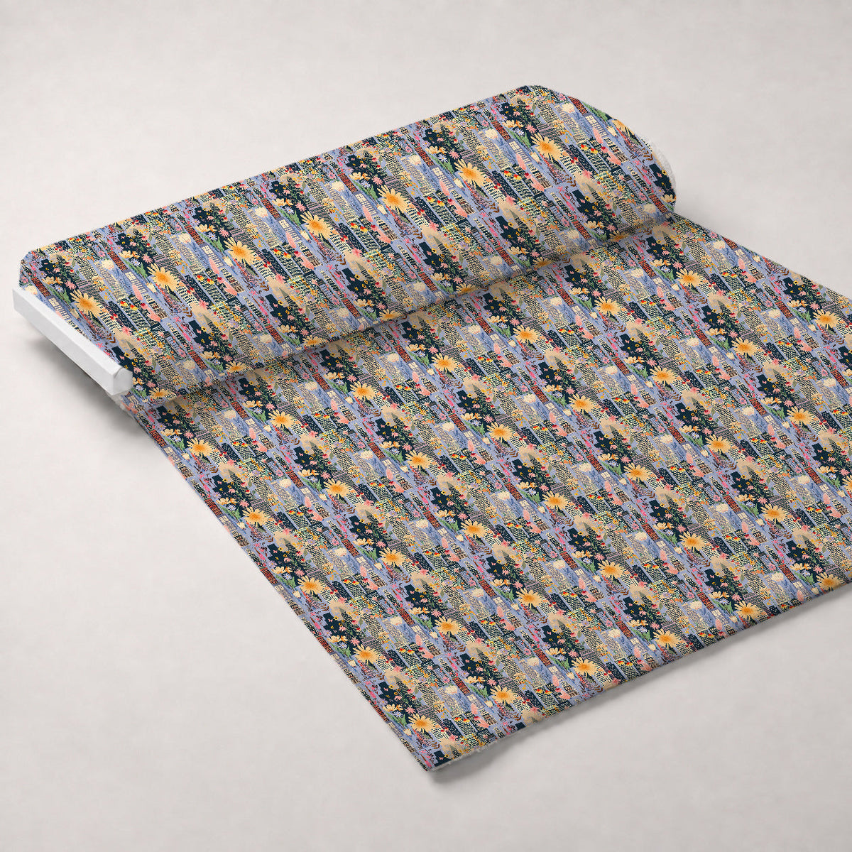 Skyline Blooms Pattern 10 Fleece Fabric — fleece fabric unrolled bolt preview (mv-fleece-v1:bolt)