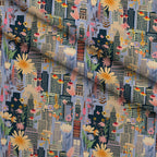 Skyline Blooms Pattern 10 Fleece Fabric — fleece fabric folded close-up preview (mv-fleece-v1:lying)