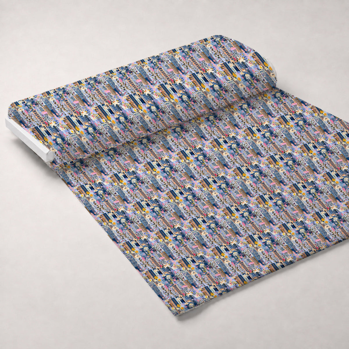 Skyline Blooms Pattern 13 Fleece Fabric — fleece fabric unrolled bolt preview (mv-fleece-v1:bolt)