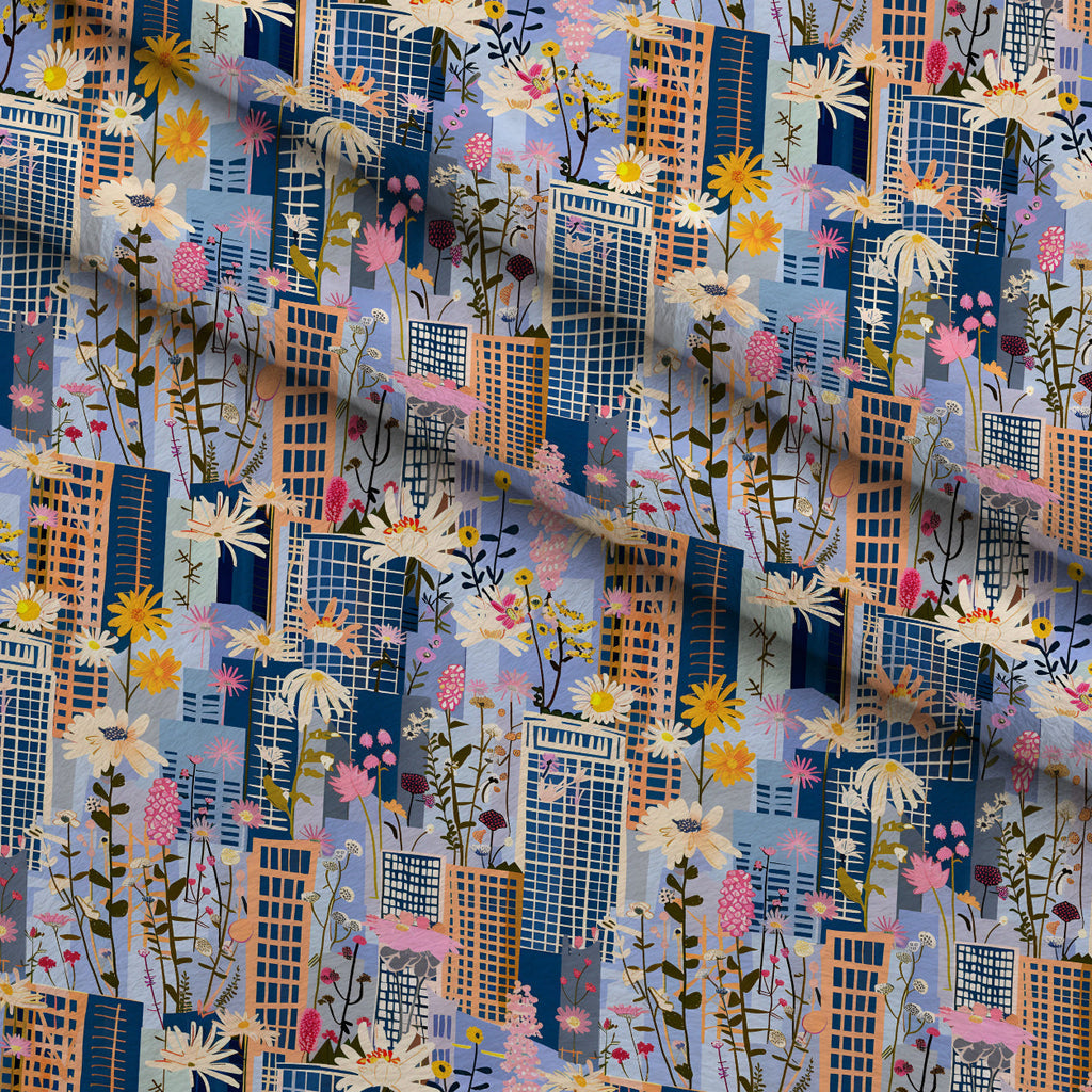 Skyline Blooms Pattern 13 Fleece Fabric — fleece fabric folded close-up preview (mv-fleece-v1:lying)