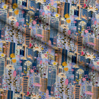 Skyline Blooms Pattern 13 Fleece Fabric — fleece fabric folded close-up preview (mv-fleece-v1:lying)