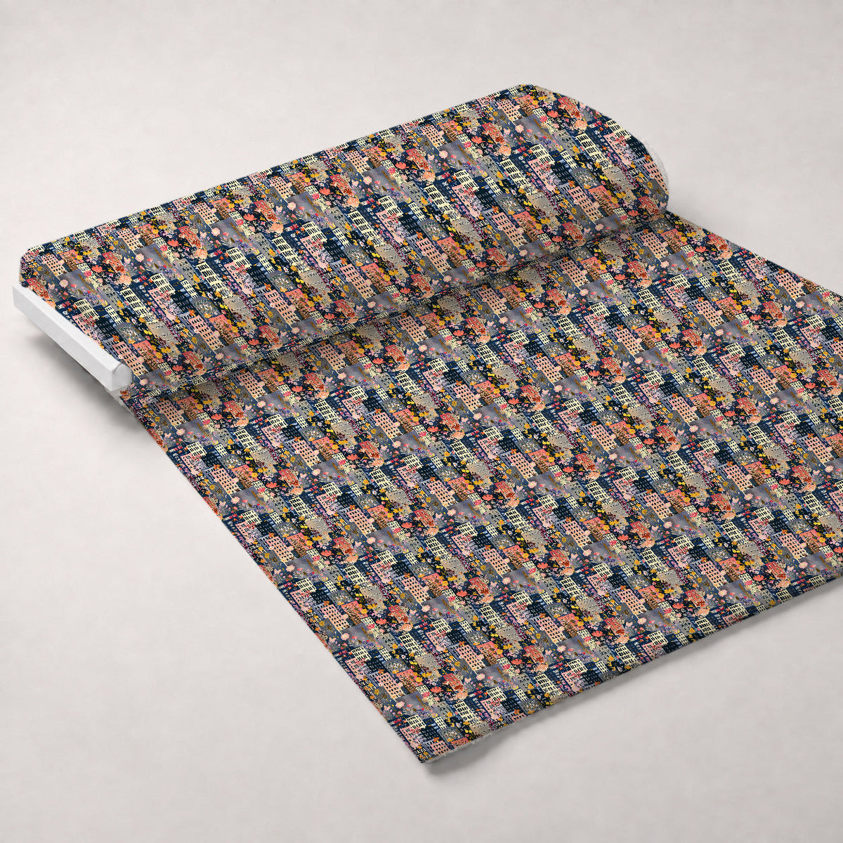 Skyline Blooms Pattern 4 Fleece Fabric — fleece fabric unrolled bolt preview (mv-fleece-v1:bolt)