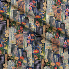 Skyline Blooms Pattern 8 Fleece Fabric — fleece fabric folded close-up preview (mv-fleece-v1:lying)