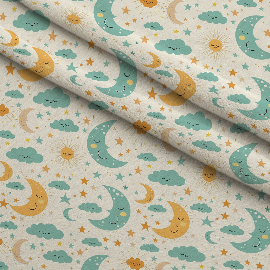 Sleepy Skies Pattern 4 Fleece Fabric — fleece fabric folded close-up preview (mv-fleece-v1:lying)