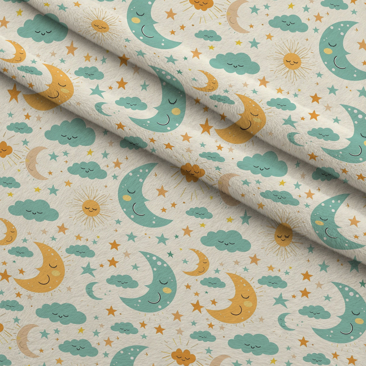 Sleepy Skies Pattern 4 Fleece Fabric — fleece fabric folded close-up preview (mv-fleece-v1:lying)