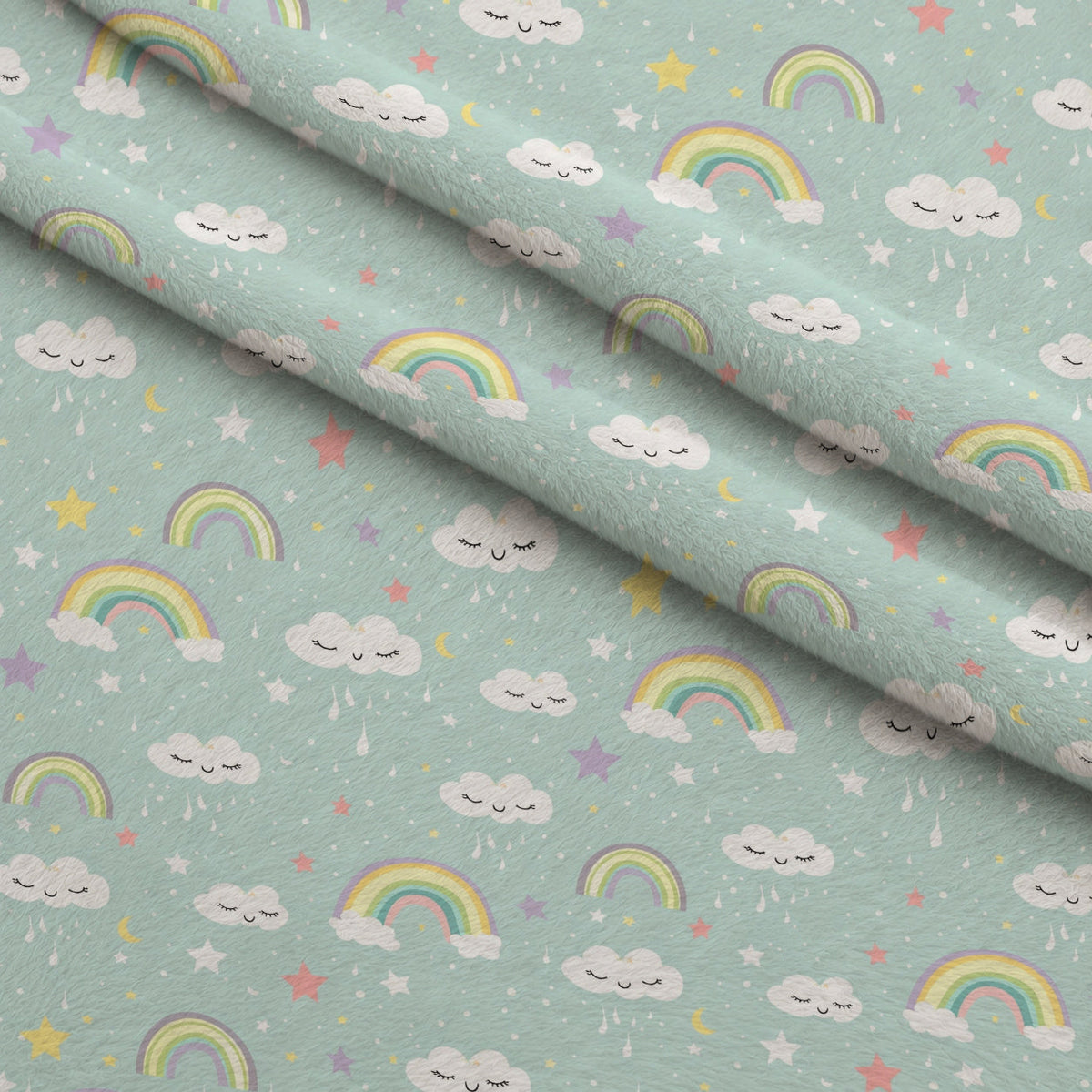Sleepy Skies Pattern 8 Fleece Fabric — fleece fabric folded close-up preview (mv-fleece-v1:lying)