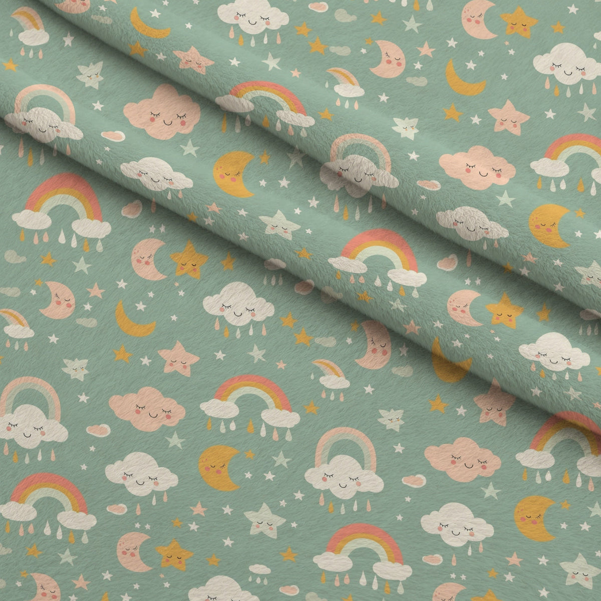 Sleepy Skies Pattern 9 Fleece Fabric — fleece fabric folded close-up preview (mv-fleece-v1:lying)