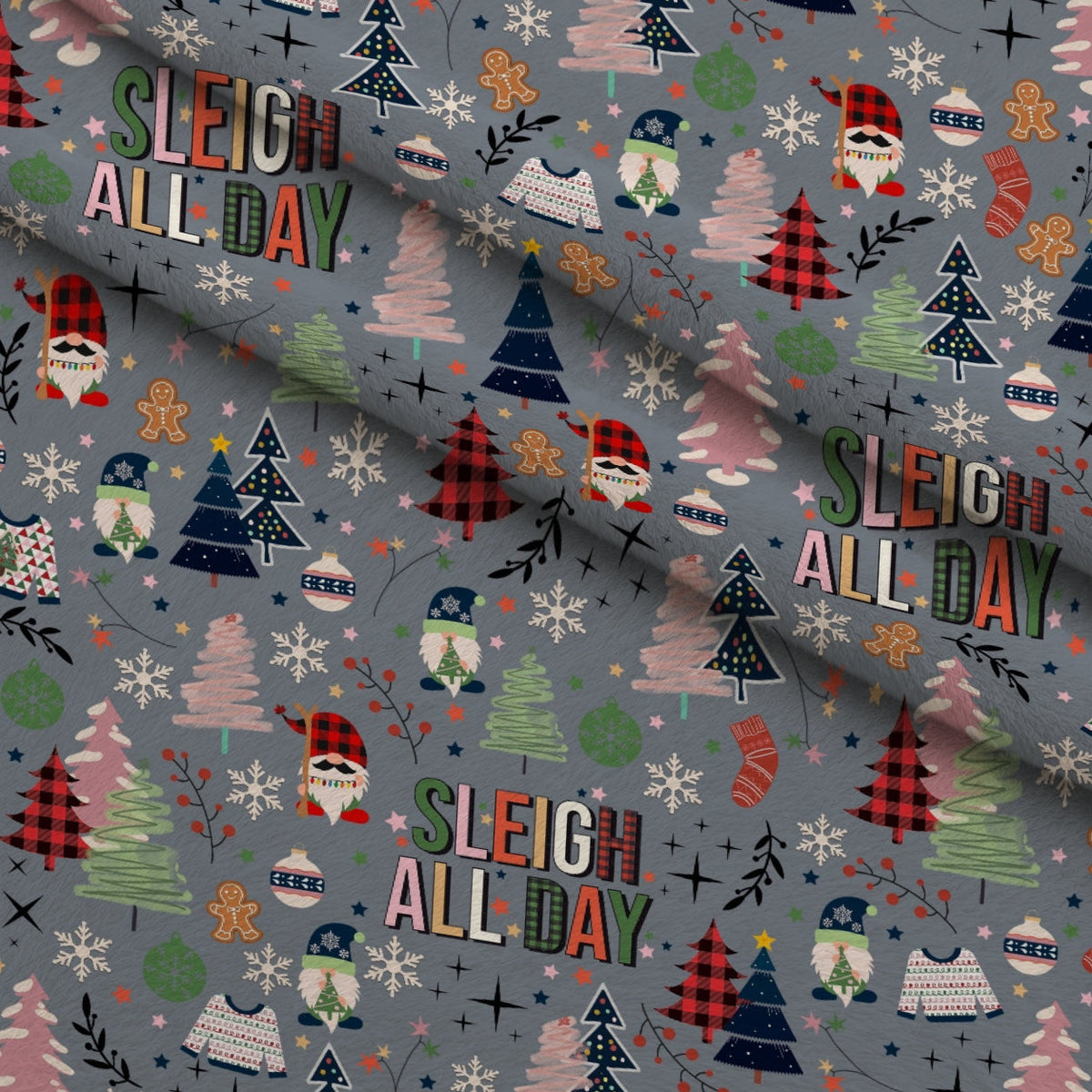 Sleigh All Day Light Grey Fleece Fabric — fleece fabric folded close-up preview (mv-fleece-v1:lying)