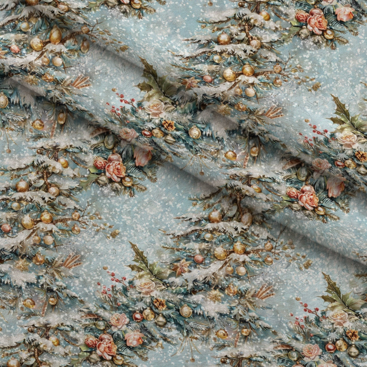 Snowbird Post Pattern 3 Fleece Fabric — fleece fabric folded close-up preview (mv-fleece-v1:lying)