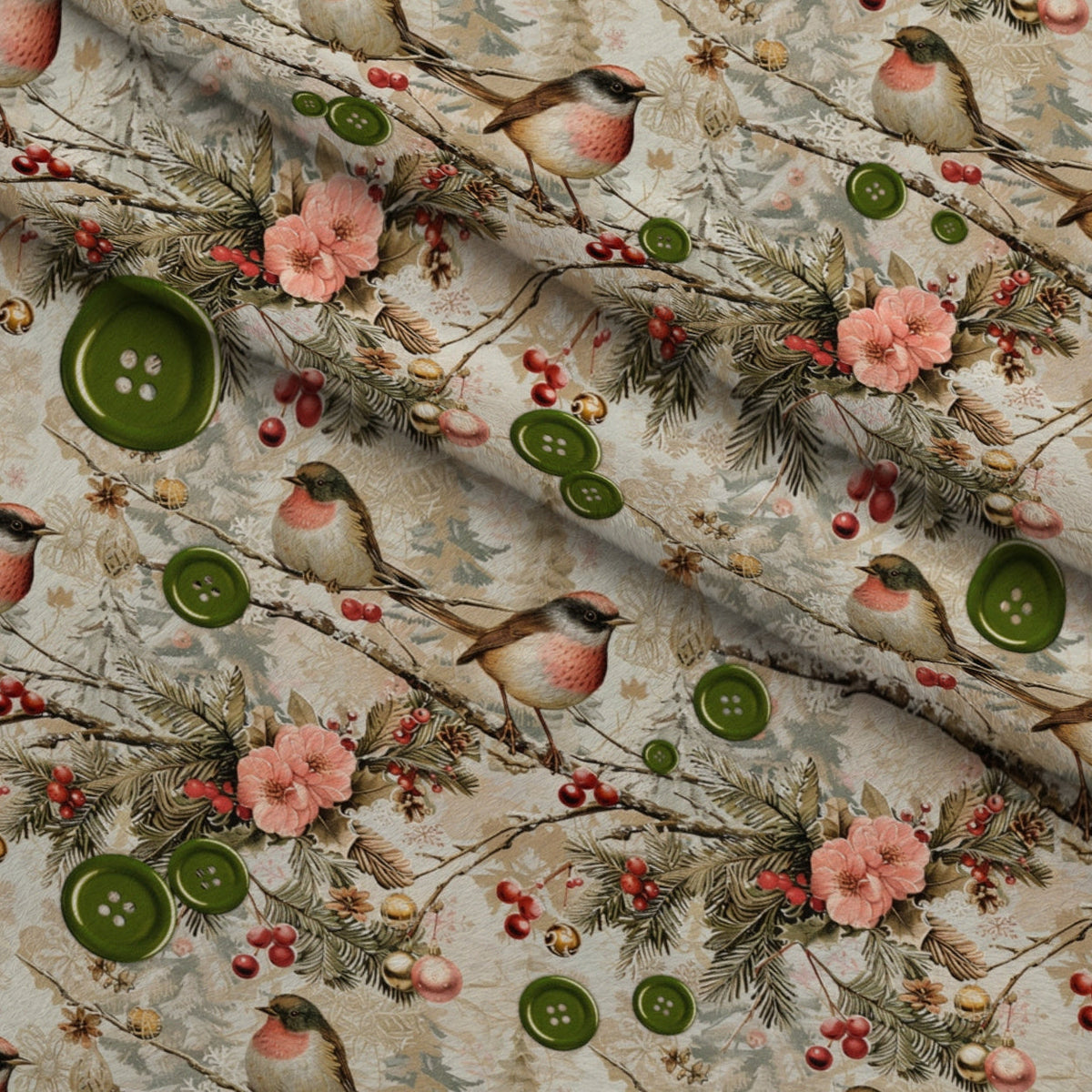 Snowbird Post Pattern 4 Fleece Fabric — fleece fabric folded close-up preview (mv-fleece-v1:lying)