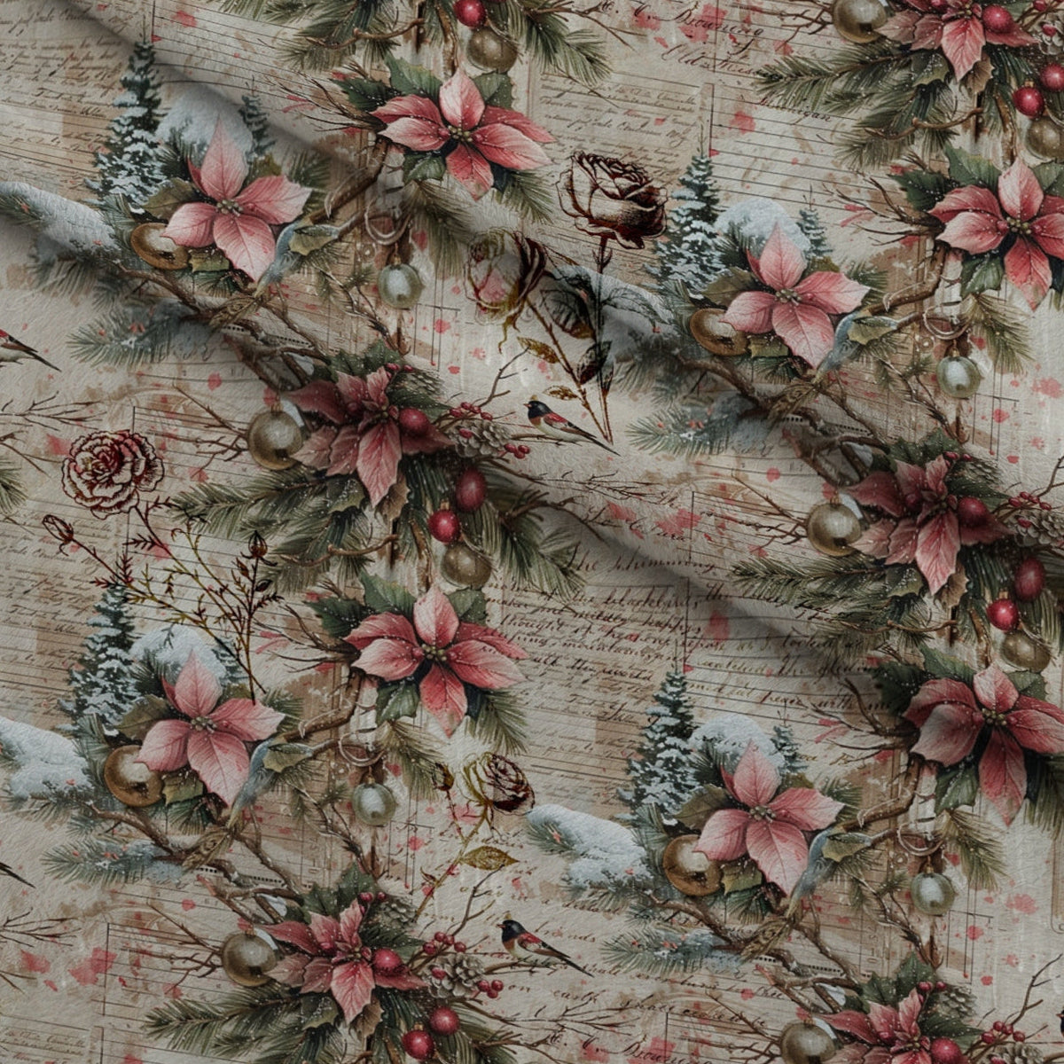 Snowbird Post Pattern 7 Fleece Fabric — fleece fabric folded close-up preview (mv-fleece-v1:lying)