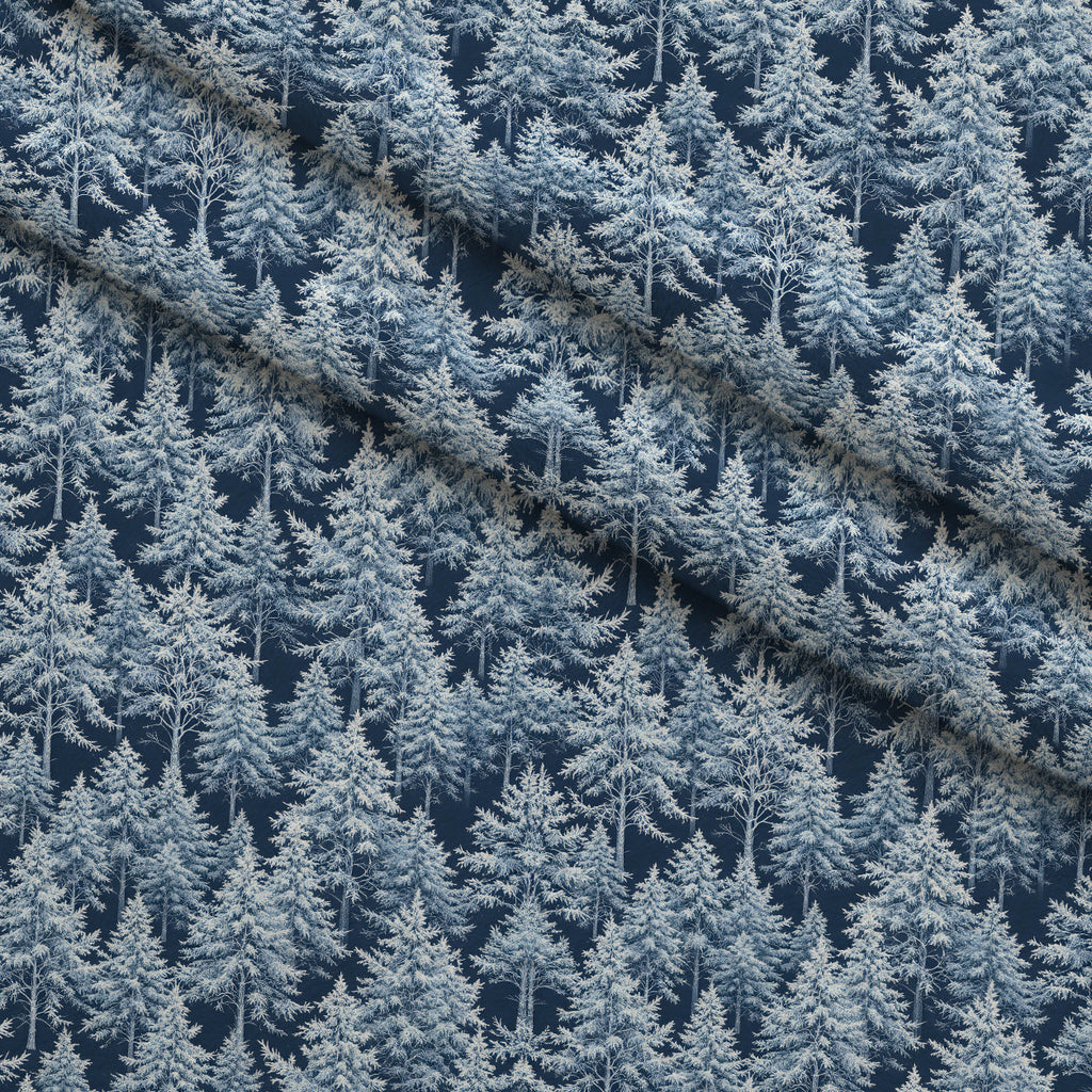 Snowy Pines Pattern 10 Fleece Fabric — fleece fabric folded close-up preview (mv-fleece-v1:lying)