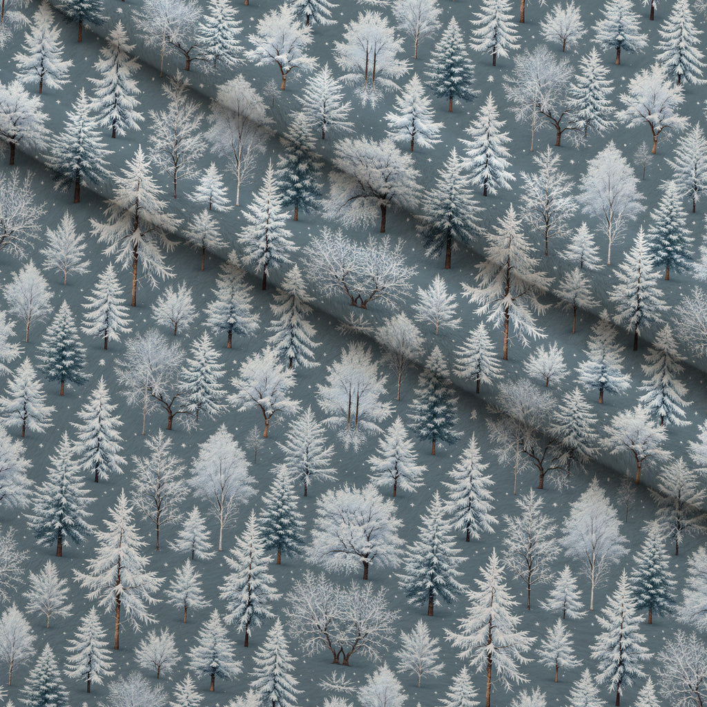 Snowy Pines Pattern 11 Fleece Fabric — fleece fabric folded close-up preview (mv-fleece-v1:lying)