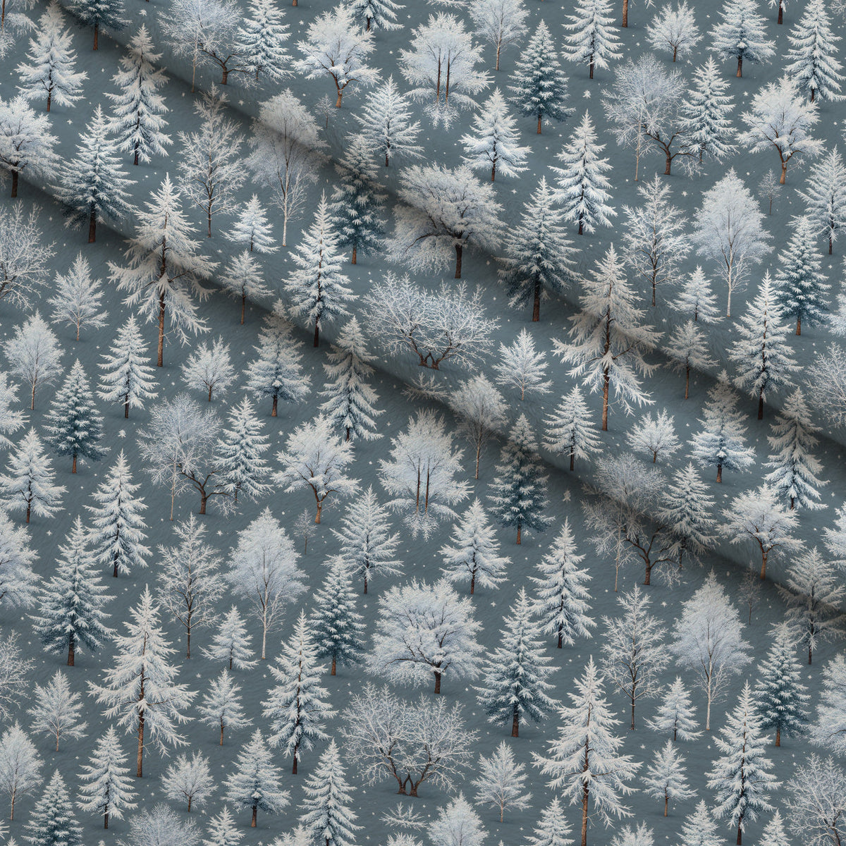 Snowy Pines Pattern 11 Fleece Fabric — fleece fabric folded close-up preview (mv-fleece-v1:lying)