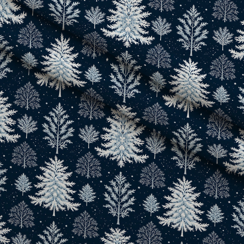 Snowy Pines Pattern 14 Fleece Fabric — fleece fabric folded close-up preview (mv-fleece-v1:lying)