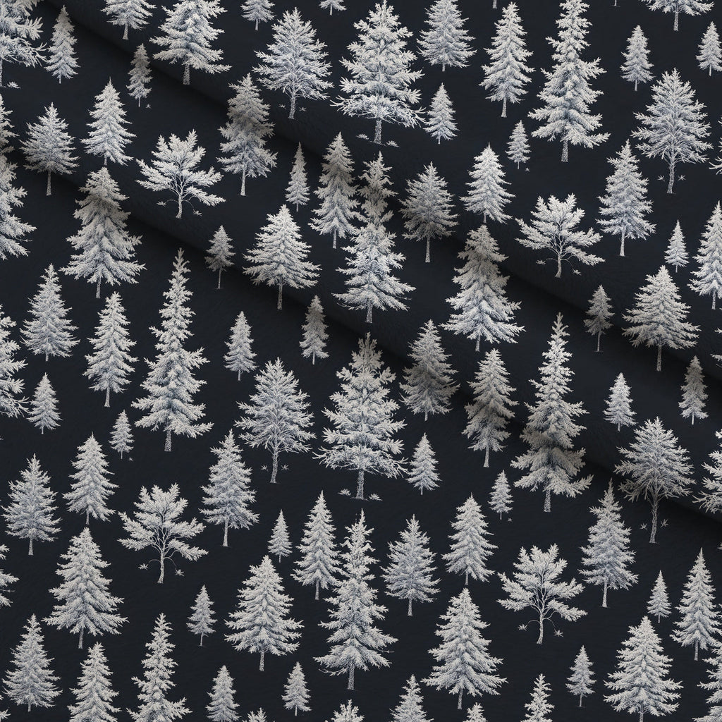 Snowy Pines Pattern 15 Fleece Fabric — fleece fabric folded close-up preview (mv-fleece-v1:lying)