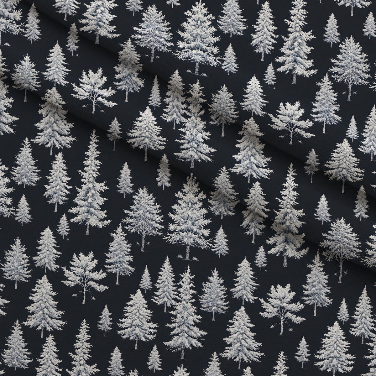 Snowy Pines Pattern 15 Fleece Fabric — fleece fabric folded close-up preview (mv-fleece-v1:lying)