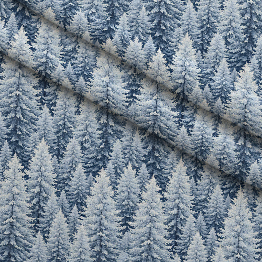 Snowy Pines Pattern 7 Fleece Fabric — fleece fabric folded close-up preview (mv-fleece-v1:lying)