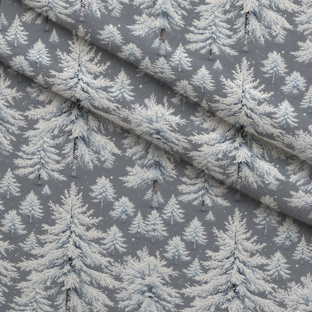 Snowy Pines Pattern 8 Fleece Fabric — fleece fabric folded close-up preview (mv-fleece-v1:lying)