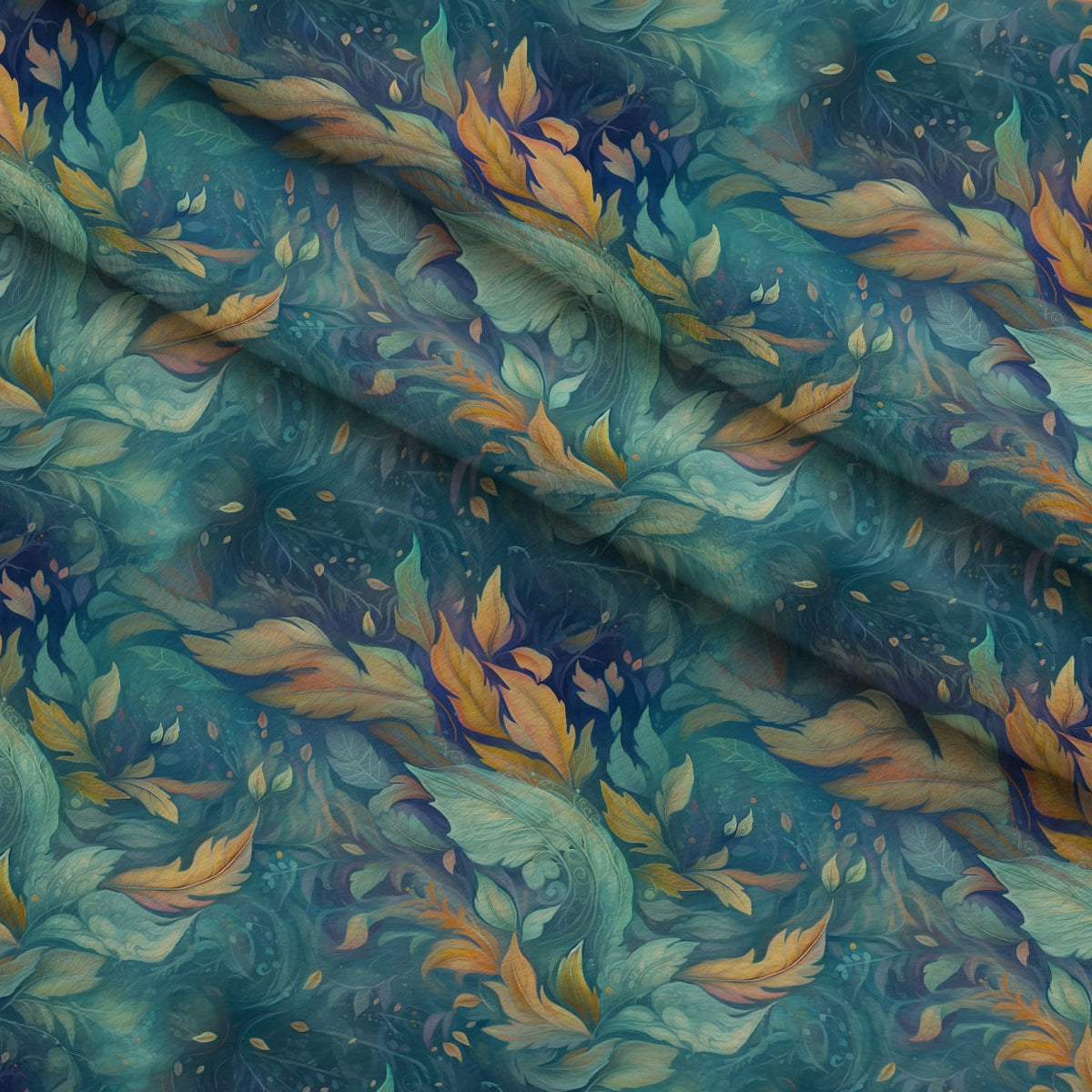 Songbird Daydream Pattern 3 Fleece Fabric — fleece fabric folded close-up preview (mv-fleece-v1:lying)