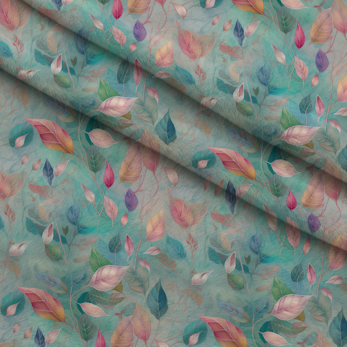 Songbird Daydream Pattern 6 Fleece Fabric — fleece fabric folded close-up preview (mv-fleece-v1:lying)