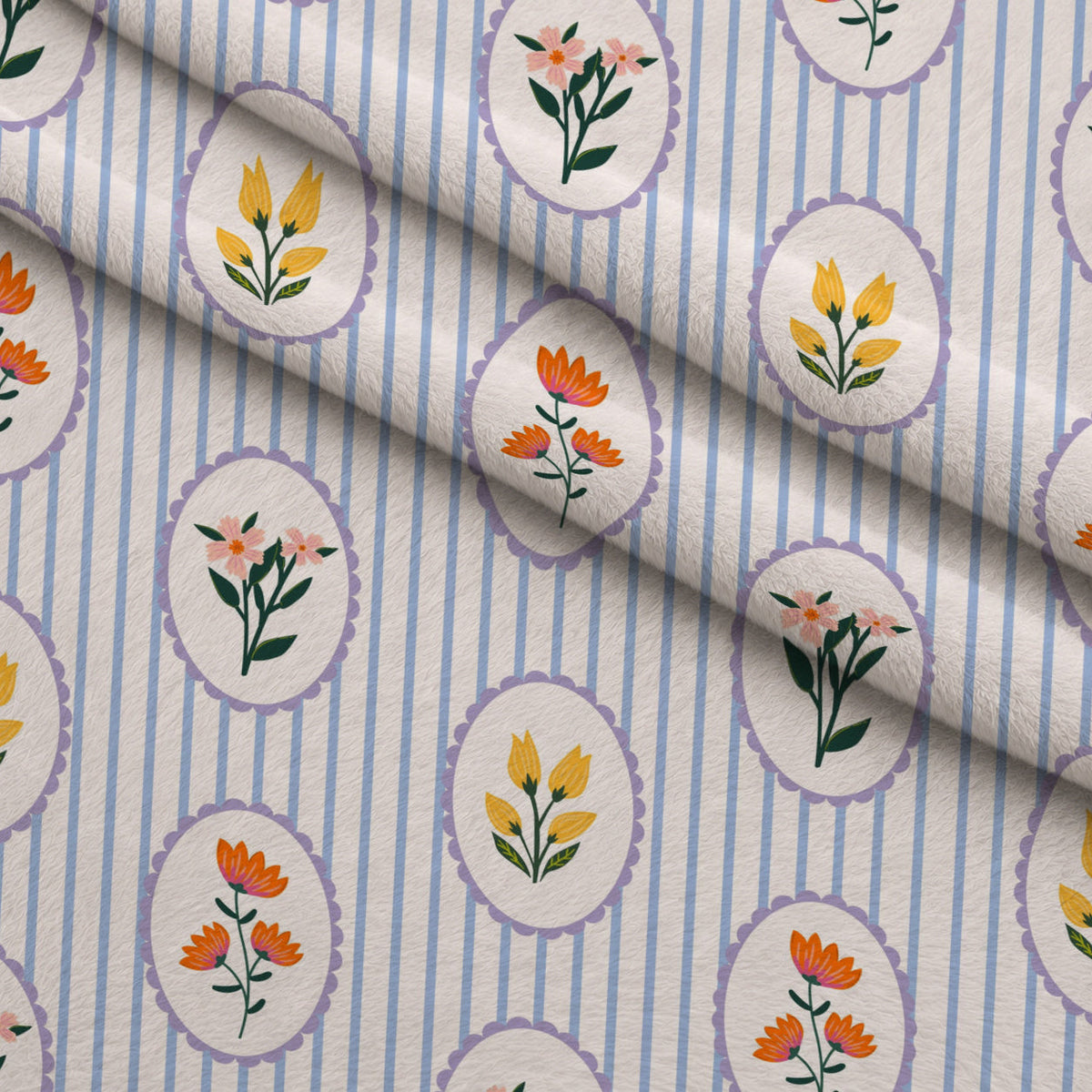 Songbird Meadow Pattern 10 Fleece Fabric — fleece fabric folded close-up preview (mv-fleece-v1:lying)