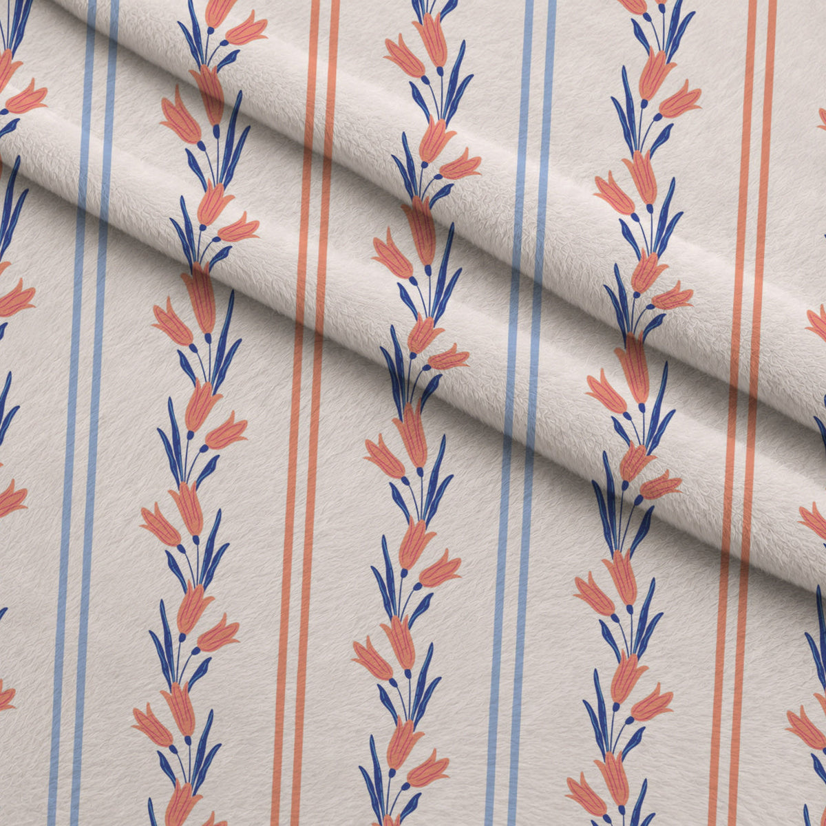 Songbird Meadow Pattern 2 Fleece Fabric — fleece fabric folded close-up preview (mv-fleece-v1:lying)
