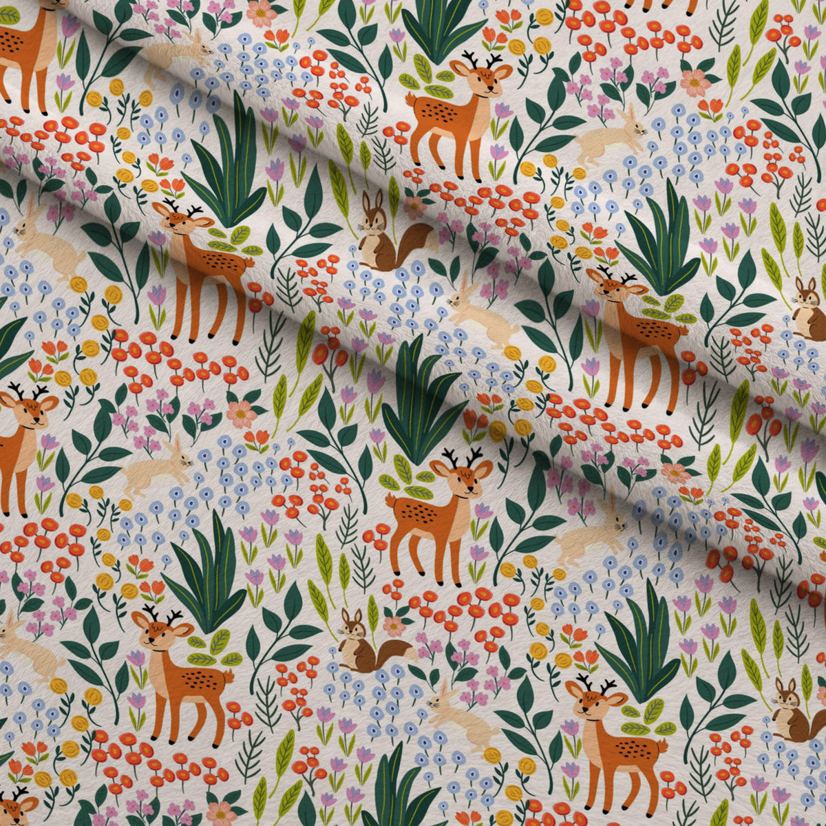 Songbird Meadow Pattern 3 Fleece Fabric — fleece fabric folded close-up preview (mv-fleece-v1:lying)