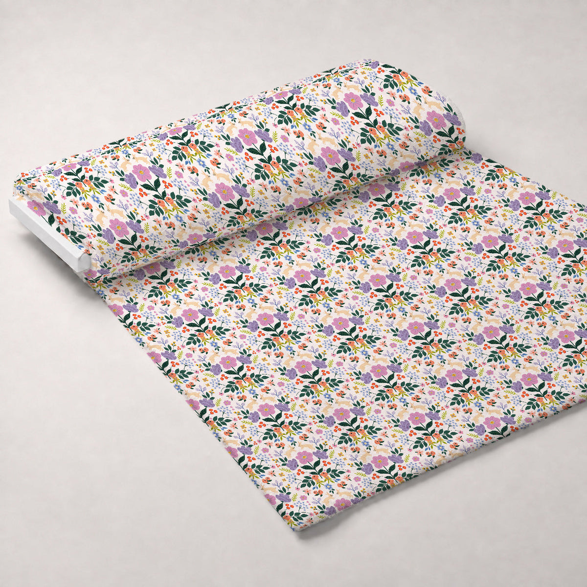 Songbird Meadow Pattern 5 Fleece Fabric — fleece fabric unrolled bolt preview (mv-fleece-v1:bolt)