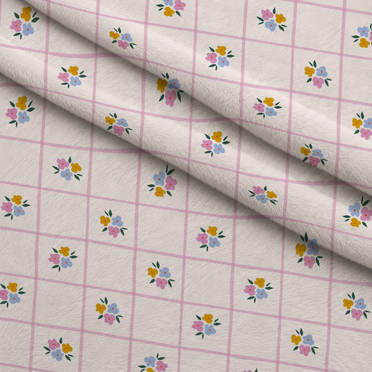 Songbird Meadow Pattern 7 Fleece Fabric — fleece fabric folded close-up preview (mv-fleece-v1:lying)