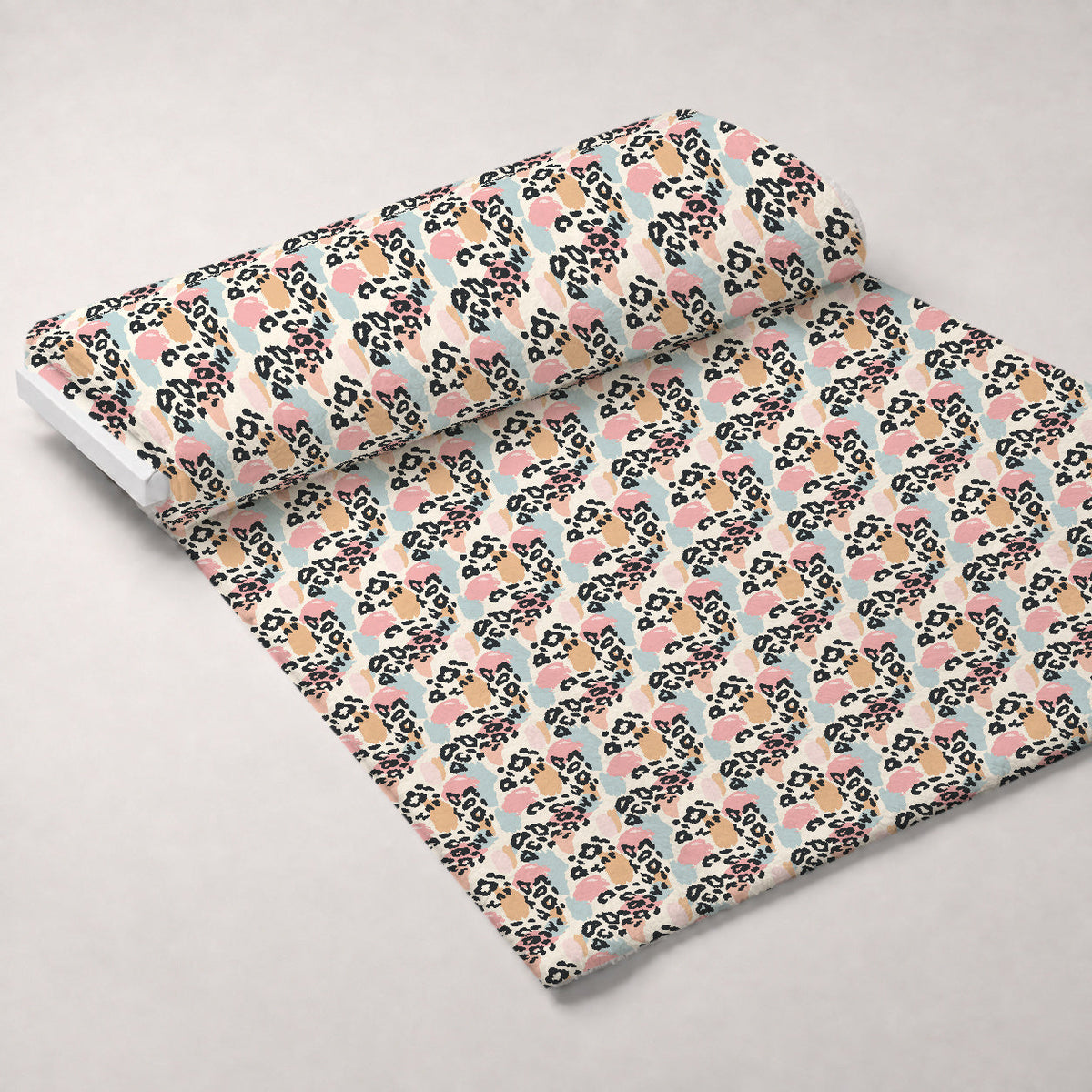 Sorbet Cheetah Spots Pattern 14 Fleece Fabric — fleece fabric unrolled bolt preview (mv-fleece-v1:bolt)