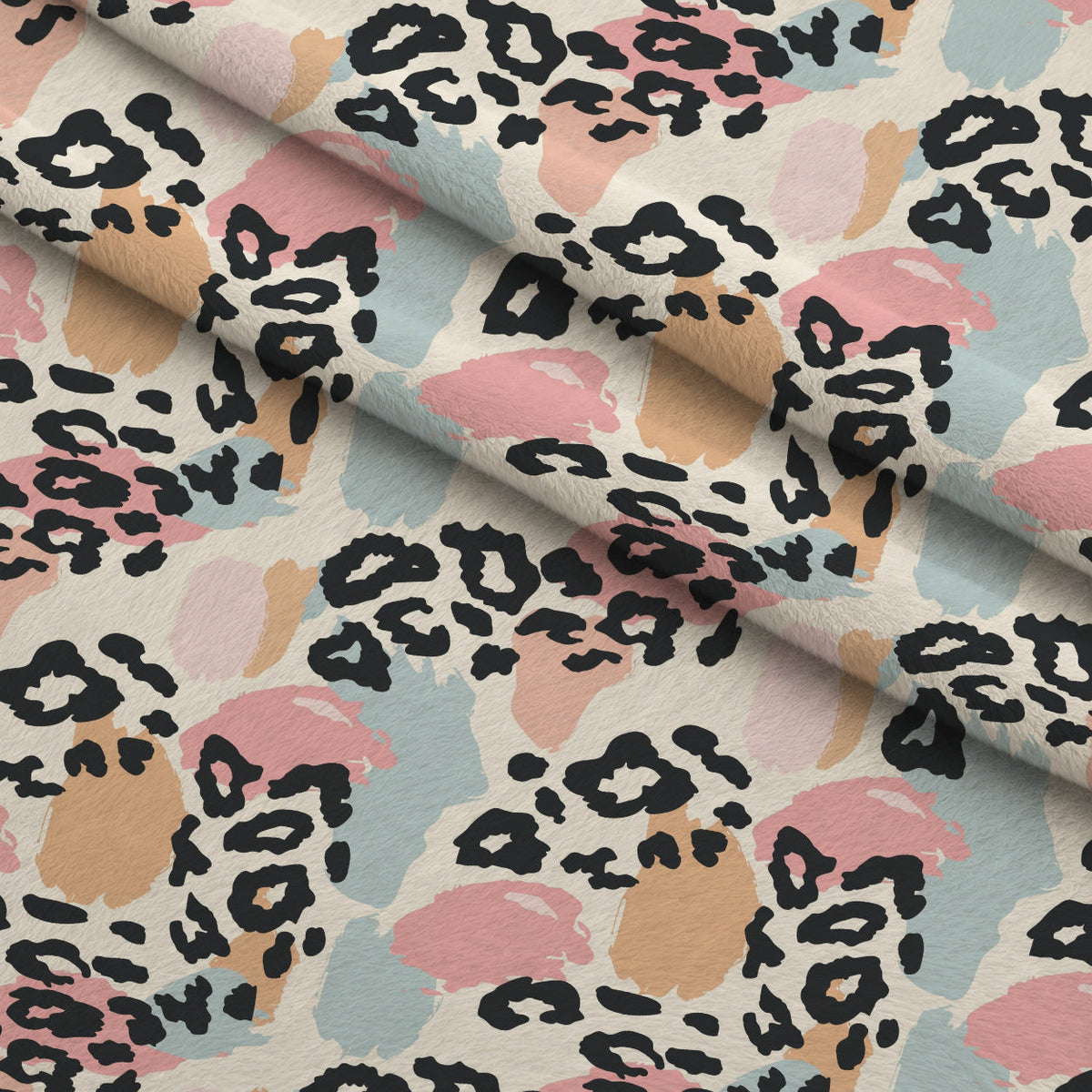 Sorbet Cheetah Spots Pattern 14 Fleece Fabric — fleece fabric folded close-up preview (mv-fleece-v1:lying)