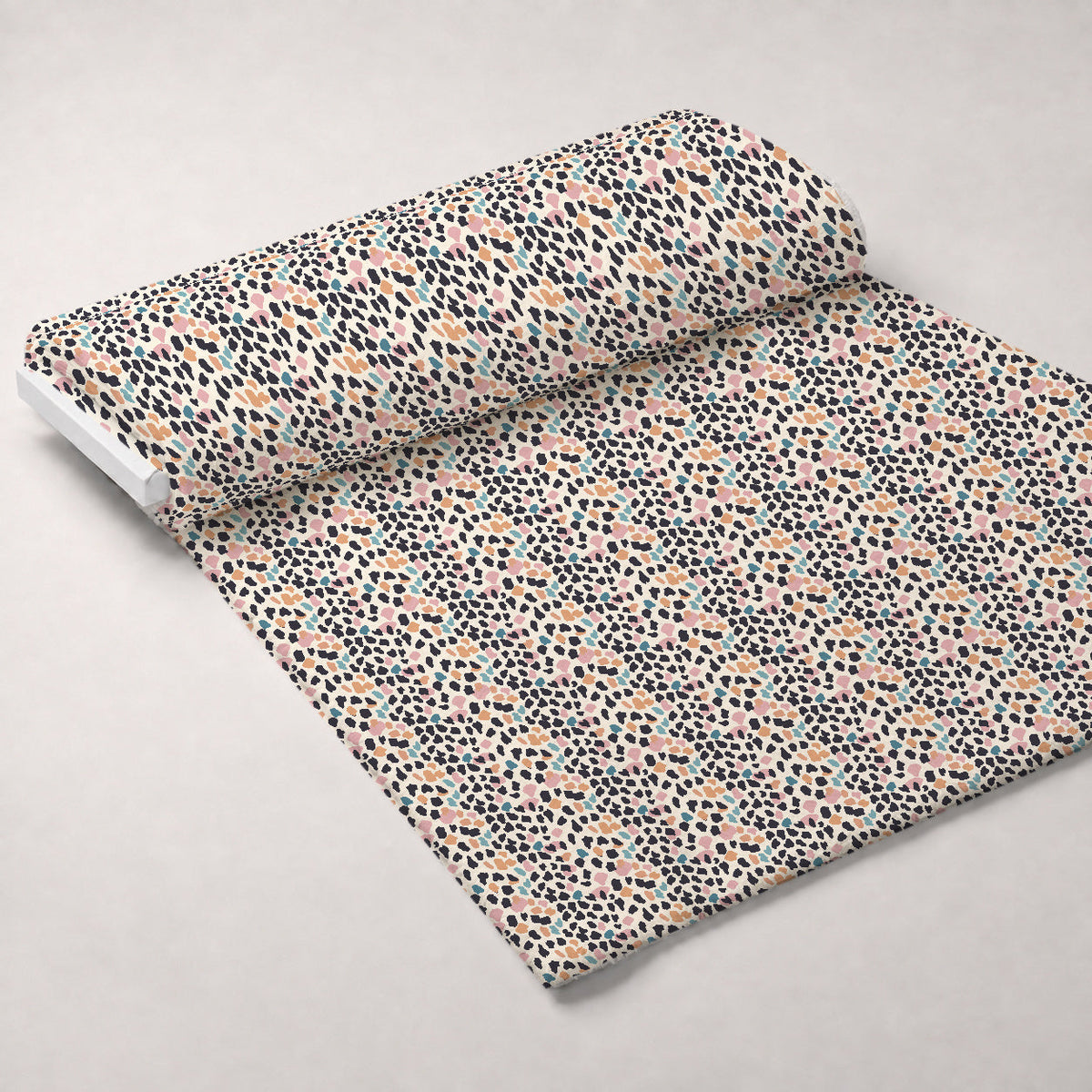 Sorbet Cheetah Spots Pattern 17 Fleece Fabric — fleece fabric unrolled bolt preview (mv-fleece-v1:bolt)