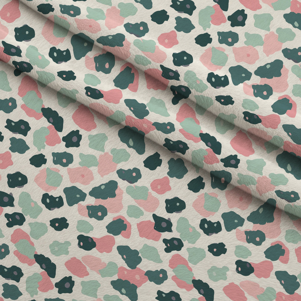 Sorbet Cheetah Spots Pattern 3 Fleece Fabric — fleece fabric folded close-up preview (mv-fleece-v1:lying)